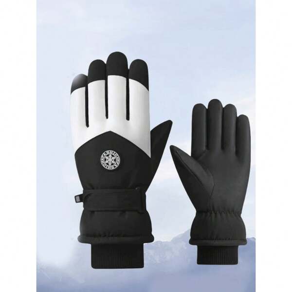 1 Paar unisex Winterskihandschuhe, wasserdicht, winddicht, mit verdicktem Fleece warm, Touchscreen-Skihandschuhe, winddicht und warm Schneehandschuhe, geeignet für Outdoor-Sportarten Skifahren, Radfahren, Laufen, Radfahren, Winterarbeitshandschuhe