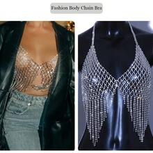 Tassel Rhinestone Chest Chain Bra Body Jewelry For Women Silver Bikini Bra Body Chains Underwear (Silver1)2025 - 1 - 查看 4