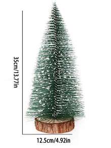 1 pièce Mini sapin de Noël de décoration de bureau, sapin de Noël en aiguilles de pin DIY avec enneigement - arbre de Noël - Voir 11