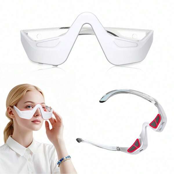 Under Eye Red Light Therapy Device, Red Light Therapy Glasses For Eyes, Light-Weight Eye Massager For Reducing Dark Circles And Puffiness, Smoothing Fine Lines, Relieving Eye Fatigue
