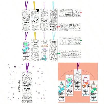 60 Pieces Color Your Own Bookmarks Coloring Paper Bookmarks Teachers Students Classroom Rewards SuppliesElegant Style