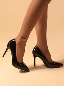 Sapatos de Salto Alto Femininos, Novos Stilettos de Bico Fino Brancos, Ajuste Slim, Adequado para Banquete e Plus Size