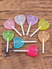 Various DIY Resin Simulated Lollipop Charms - Star, Heart, Round Shapes, Realistic Lollipop Jewelry Pendant Accessories For Bags, Bracelets, Keychains, Decorations - Multicolor - View 20