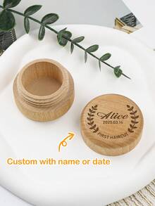 1PC Custom Name Wooden Boys And Girls Fetal Hair/Umbilical Cord Memorial Box Carved Memorial Box Christening Gift, Boys And Girls Christening Gifts Umbilical Cord Memorial Box - Multicolor - View 1