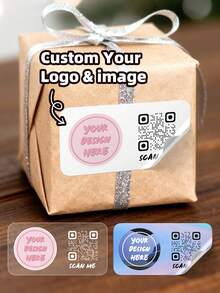 1~100pcs Logo Stickers And QR Code Stickers - Rectangle Logo Stickers With A QR Code - Thank You For Your Order Stickers - Social Media Scan Me Codes With Any Design Image Logo Text, Waterproof Stickers - Transparent - View 5