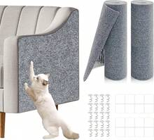 2 Pcs 39.4"X15.8" Cat Scratch Mat, Cat Scratch Couch Furniture Protector, Triable Self-Adhesive Cats Scratch Pads, DIY Cat Scratcher For Wall Protector And Covering Cat Tower ( Grey),23942246 - 淺灰色 - 查看 1