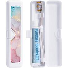 Toothbrush Travel Case - Pattern, Holder And Covers For Toothbrushes, Includes Tongue Scraper Case - 彩色大理石 - 查看 7