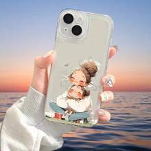 Funda de teléfono transparente de alta calidad con tema espacial y diseño de madre e hija, elegante y simple, funda de protección creativa personalizada, a prueba de golpes y anticaídas, resistente a la suciedad y duradera, adecuada para  17.17 Pro...17 Pro Max...17 Agua. 16.16 Pro...16 Pro Máx.16 más.. 15.15 Pro Max...15 Pro...15 más.. 14.14 Pro...14 más..14 Pro Max... 13.13 Pro...13 Pro Max...12.12 Pro...12 Pro Max...11.11 Pro...11 Pro Máx.XR.X.XS.XS máx.Se.MiNi- Regalo Ideal para Cumpleaños/Día de San Valentín/Espeso/Novia - Transparente 1101 - Ver 4