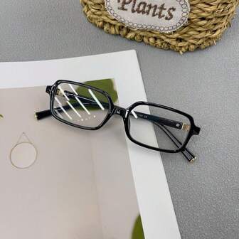 1pc Vintage Women Black Small Square Frame Non-Prescription Glasses Glasses