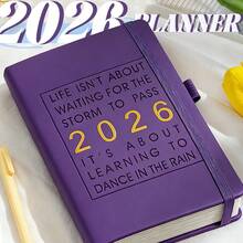 2025 年 1 月至 12 月计划本带英文内页笔记本 A5 PU 皮革封面学校日程计划本每周和每月日记本组织者学习办公用品文具 - 彩色 - 查看 34