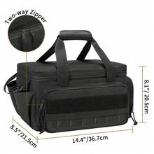 1 件装重型工具整理包 - 牛津布，多隔层设计，双拉链，14.4 英寸 * 8.5 英寸 * 8.1 英寸 - 非常适合机械任务、汽车维修、DIY 项目和送给杂工的礼物