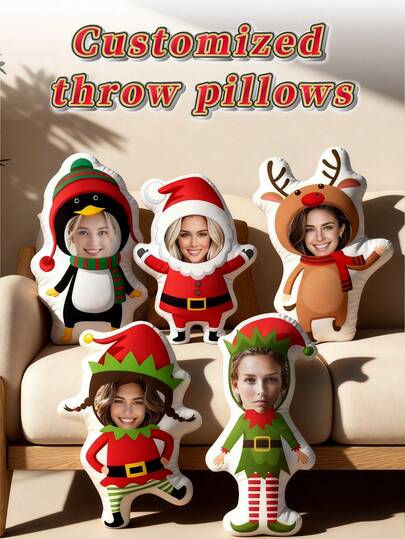 1 Gối in 3D hai mặt cá nhân hóa, có thể thiết kế theo nhiều kiểu dáng khác nhau để tùy chỉnh khuôn mặt, cơ thể hoặc ảnh người nổi tiếng của bạn, vải polyester dệt kim, búp bê chân dung 3D cá nhân hóa được bọc hoàn toàn, gối in ảnh 3D làm quà lưu niệm, thích hợp để trang trí ghế sofa, ghế, ô tô và phòng ngủ