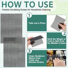 Pantalla de Fregado Flexible para Limpieza de Hogar Almohadilla de Malla de 5.5x 4 Pulgadas Pantalla de Grano Abrasivo para Eliminar Carbonox ido Escala Anillos de Inodoro 12 Paquetes - 12 - Ver 3