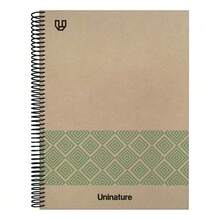 Unipapel - A4 Hardcover Notebook, 100%  Cardboard And Kraft Paper, 80 Plain Sheets 90g, Green, Uninature FSC  100% - Beige - View 1