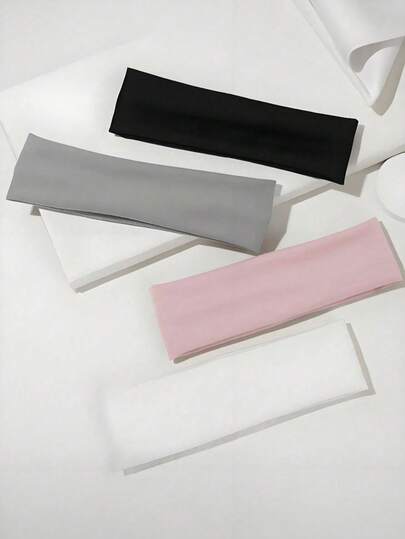 4pcs/Set Solid Color Sports Headbands, Classic Solid Headbands Suitable For Daily Yoga, Fitness Or Busy Time To Fix Hair - For Girls, Soft Elastic Fabric Comfortable And Snug, Simple Colors Match Any Outfit Perfectly. An Essential Item For Girls Who Love Casual Fashionable Styles. Hair Accessories, Autumn Headscarf, Girls Headscarf, Fashion Headscarf, Autumn Headband, Winter Holiday Costume