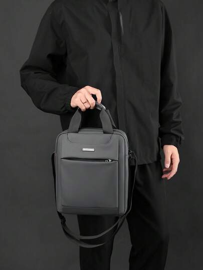 防水多功能男士单肩斜挎包简约商务手提包轻便大容量方形包