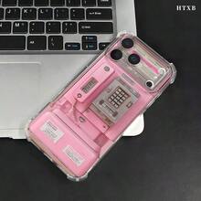 Pink Secret Phone Pattern Four Corners Anti-Drop Transparent UV Printed Phone Case For 17, 16, 15, 14, 13, 12, 11 Pro Max X XS Max Series, Halloween, Christmas And Thanksgiving Gifts For Friends And Family, Holiday Gifts, Fashion Phone Case, Fun Pattern, Shockproof Case, Durable Material, Phone Case, Fashion Case,  Users, Holiday Buyers - 透明的 - 查看 5
