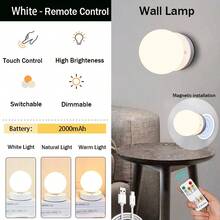 1pc Remoto Control Rechargeable Table Lamp, Magnetic Wall Lamp, Photo Wall Atmosphere Shooting Light,No Wiring, No Punching, No Installation, Wireless Home Background Wall Mural Light, Smart Led Wall Light, Reading Studying Camping Dining Bedroom Night Lihgt - Multi-color light - View 12