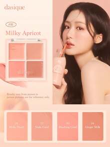 Dasique 4-Color Blush Palette, High Color Payoff, Long-Lasting, Natural Glow, Lightweight Makeup, Vegan Formula, Fashion Cosmetic Brand, Christmas Gift, Holiday Essential (8g) - #18 Milky Apricot - 查看 8