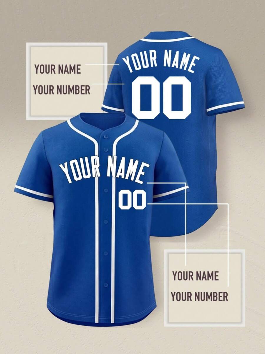 男士及青少年定制棒球夹克 - 个性化队名及号码印花运动T恤 | 运动圆领T恤 | 可定制设计，色彩鲜艳，时尚休闲，简约独特，个性化，独一无二，男装，胶囊衣橱，男士基础款/街头服饰，送给他、男友、家人、朋友的理想礼物，适合生日、度假/节日、学校/比赛、运动/登山等场合。