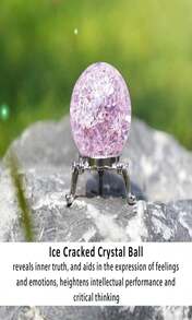 H&Amp;D HYALINE &Amp; DORA Glass Crystal Ball,40mm Ice Crack Ball,Crystal Ball Decorative For Accessories Rockery Ornaments,Orange - ColorC - 查看 3