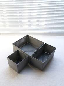 Cutie de depozitare pliabilă din pânză Oxford, culoare solidă, cutie organizatoare de lenjerie intimă gri pur, multi-mărime, potrivită pentru decorul casei, depozitare în camera de zi, cutie de depozitare pliabilă pentru dulap, diverse dimensiuni pentru a satisface diferite nevoi