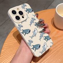 Fundas de Teléfono Antigolpes de TPU con Diseño de Tiburón Blanco Antiguo para Protección Completa y Precisa del  - Funda Vintage Retro - Multicolor - Ver 6