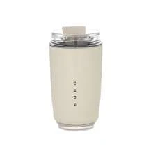 1-Piece 304 Stainless Steel Insulated Coffee Mug, Portable Elegant Thermal Mug With Leak-Proof Lid, All-Year-Round Vacuum Bottle For Hot And Cold Drinks - 乳白色 - 查看 1
