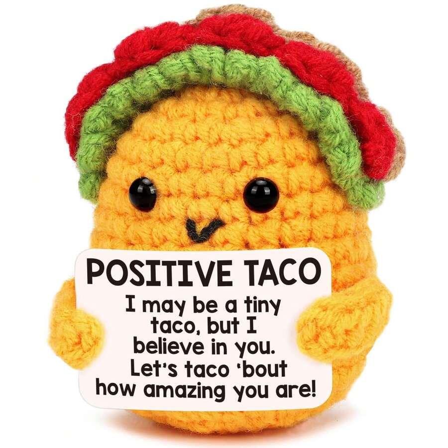 Mini Positive Energy Crocheted Corn Rolls, Emotional Inspiration, Christmas Small Gift, Birthday Gift For Women, Handmade Crocheted Animals, Creative Christmas Stocking Stuffers, Cute Corn Roll Desktop Decor - Multicolor - View 1