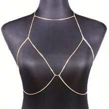 Gold Body Chain Bikini Chest Chains Bra Body Accessories Women - Gold - View 3