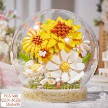 Bộ xếp hình trang trí bằng hoa nhài/hồng/tulip/dành dành/lan/anh đào/hướng dương được làm thủ công, chống bụi, chất lượng cao, thích hợp cho Ngày Valentine/Ngày của Mẹ/Giáng sinh/Sinh nhật/Lễ Tạ ơn. - Nhiều màu - Xem 14