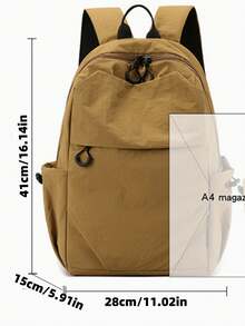 Nuovo zaino leggero da esterno per autunno/inverno, colore unito nero/grigio scuro/grigio chiaro/cachi, zaino da viaggio e trekking in nylon resistente all'acqua per uomo, borsa per laptop, zaino casual minimalista leggero per studenti, zaino per brevi viaggi