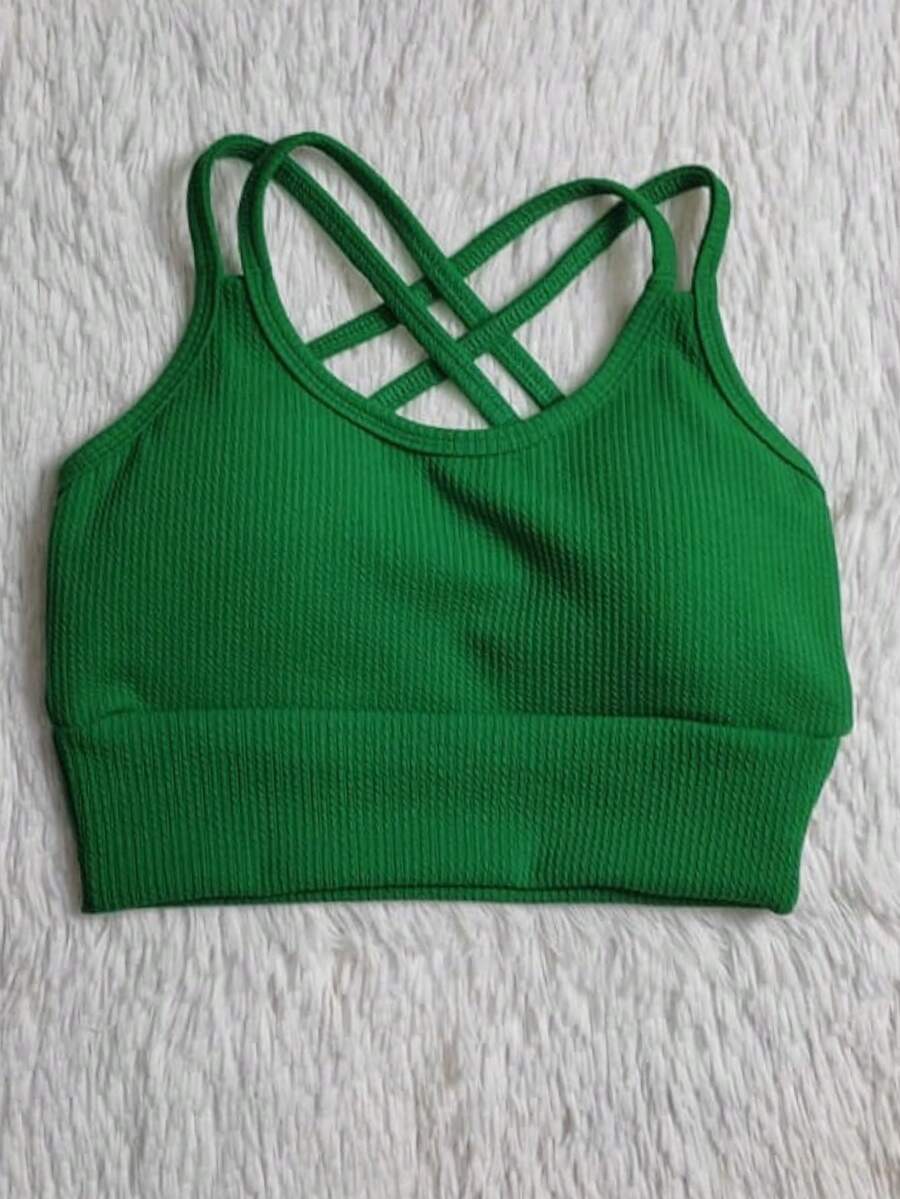 ANARRUGA Cropped Top For Gym Everyday - Green - View 1