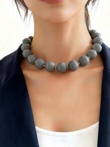 1 Peça Colar de Contas com Efeito de Nuvem de Resina de Estilo Boêmio e Geométrico Redondo, com Fecho de Metal, Joia Artesanal, Adequado para Festivais ou Uso Diário
