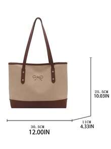 1件简约通勤手提包女士大容量2025新款休闲单肩包百搭托特包