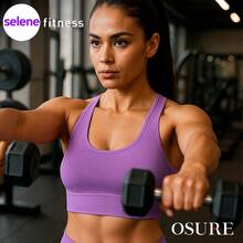 Selene Seamless Ribbed Microfiber Top With Reinforced Pads, High Support, Fitness, Gym, Running, 20916 - Màu tím - Xem 6