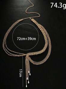 1pc Sexy Pearl Tassel Waist Chain - Metal Pendant Design |   Women's Belly Dance & Party Essential - 彩色 - 查看 3