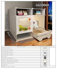 Small Dog Cage With Potty, Indoor Home Use Small Dog Villa, Small Pet Cage - Multicolor - View 21