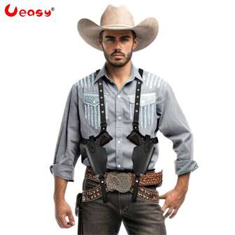 Ueasy Coldre De Ombro Duplo Para Arma, Coldre Com Fecho Duplo Para Ombro, Adequado Para 1911, Adequado Para 911/92/96, 17/19/23, Cintos De Armas De Transporte Oculto, Acessórios Para Armas Para Homens, Coldre De Arma Vertical Com Alças Traseiras Ajustáveis Para A Mão Direita E Esquerda