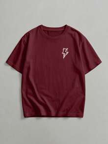 Camiseta Masculina 100% Algodão Estampa Raio Blusa Lançamento Camisa Promoção - bordô - Visão 6