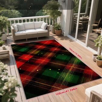 Christmas Element Doormat - Non-, Machine Washable Polyester Carpet, Suitable For Outdoor, Living Room, Bedroom, Bathroom, Kitchen And Laundry Room - , Fade-Resistant Entrance Carpet, Christmas Decor