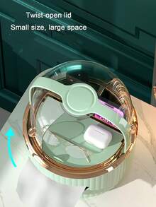 Caja de almacenamiento de cosméticos de lujo con doble puerta, estantería decorativa para baño, caja de pañuelos a prueba de polvo con extracción, estantería de almacenamiento multifuncional para escritorio, adecuada para baño, tocador, escritorio de oficina, decoración de habitación - Multicolor - Ver 8