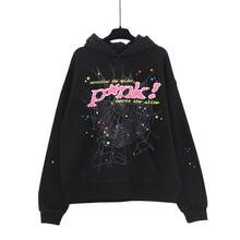 Sp5der Printed PINK Hoodie For Women 555 Street Hip-Hop Spider Hoodies Y2K Autumn Fashion Unisex Harajuku Vintage Long Sleeve Oversized Hoodies - 黑色 - 查看 1