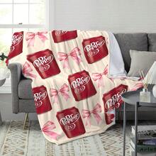 1 pieza Manta única con tapa de soda rosa, suave y cómoda, ligera y cálida, adecuada para cama y sofá, para todas las estaciones