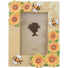 - Marco de fotos de resina con patrn de corazn rojo y rosa en en 3D, marco de fotos para computadora para el amante de San Valentn, 10.16x 15.24 - Girasol + 4X6 pulgadas - Ver 2