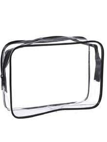 1pc Transparent PVC Makeup Bag - Large Capacity Waterproof Toiletry Bag With PU Trim For DurabilityPortable Cosmetic Organizer For Travel, Gym Sessions, Overnight Trips & Bathroom Counter StorageHandheld Design - Women's Stylish Storage Bag For Skincare Products, Makeup & Toiletries - 無色 - 查看 12