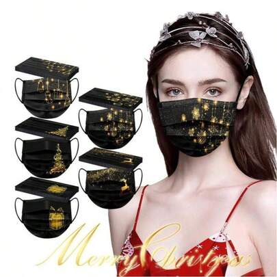10 Stücke Weihnachtsmasken, Einweg-Weihnachtsmasken-Serie, bequem und atmungsaktiv, Einweg-Windschutz, Weihnachtskostüm-Requisiten, unisex Weihnachtsmasken, Weihnachtsgeschenke, Neujahrgeschenke