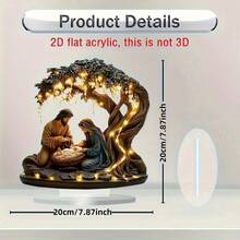 Dwuwymiarowa, płaska, elegancka dekoracja biurka w stylu chrześcijańskim z podstawą – materiał akrylowy, klasyczna tabliczka ekspozycyjna do domu i biura, świetny pomysł na prezent na Boże Narodzenie, Nowy Rok, Święto Dziękczynienia