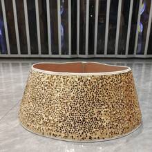 2025 Nouvelle jupe d'arbre à paillettes, jupe d'arbre imprimée, jupe d'arbre en peluche, jupe d'arbre à bordure à carreaux, base ronde de jupe d'arbre de Noël, décorations de Noël, décorations de Noël pour la maison, cadeaux de Noël, décoration de Noël - LIANGPIANSW-GOLDEN - Voir 5