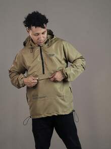 ANORAK URBAN CHAMELEON WINDCUT JACKET HOODED Autumn Spring Oversized Knot Zipper Men's - 赭石 - 查看 2